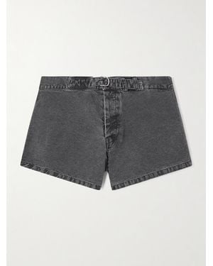 Our Legacy Oyster Belted Denim Shorts - Grey
