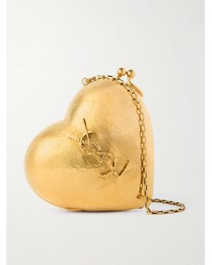 Saint Laurent Embellished-Tone Clutch - Metallic