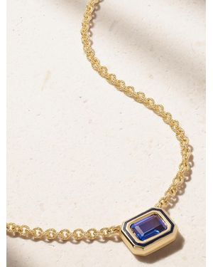 Alison Lou Madison 14-Karat, Laboratory-Grown Sapphire And Enamel Necklace - Natural