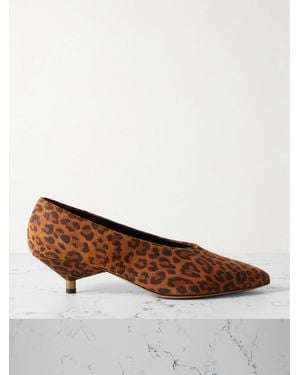 Isabel Marant Ebisa Leopard-Print Suede Court Shoes - Brown