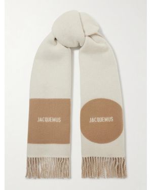 Jacquemus Fringed Wool-Jacquard Scarf - Natural