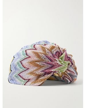 Missoni Striped Metallic-Crochet Headpiece - Gray