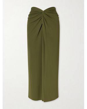 Violante Nessi Rebecca Satin Midi Skirt - Green