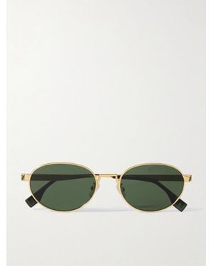 Fendi Fendi Sky Goldfarbene Sonnenbrille Mit Rundem Rahmen - Grün