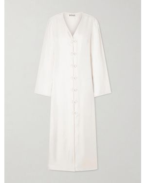 Rohe Mandarin Silk-Satin Maxi Dress - White