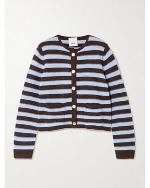 Allude Cardigan Aus Einer Woll-Kaschmirmischung Mit Streifen - Blau