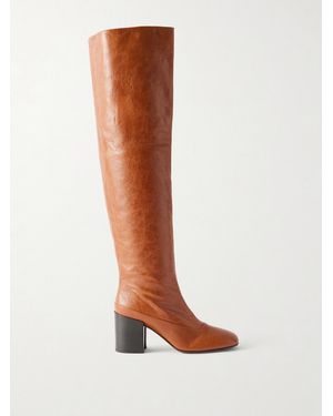 Dries Van Noten Leather Knee Boots - Brown