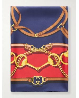 Gucci Printed Silk Scarf - Blau