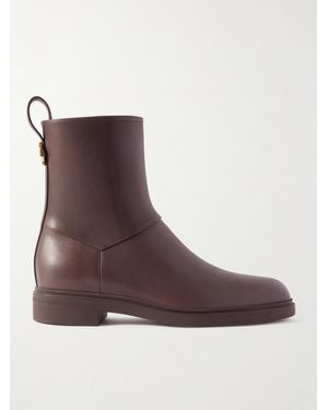 Loro Piana Kilda Panelled Leather Ankle Boots - Brown
