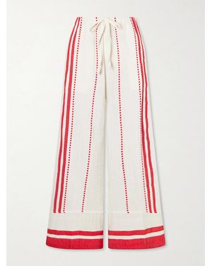 lemlem Desta Straight-Leg Cotton Pants - Rouge