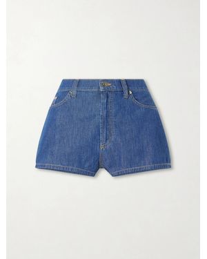 Versace Denim High-Rise Shorts - Blue