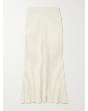 arch4 Nillie Ribbed Organic Cashmere Midi Skirt - Natural