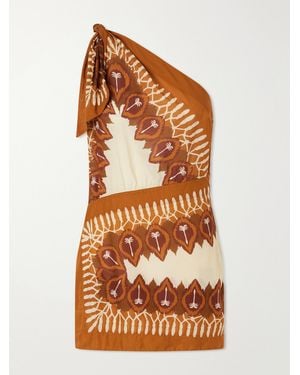 Johanna Ortiz Sun Traveller Printed Cotton-Voile Mini Dress - Brown