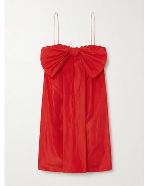 BERNADETTE Estee Bow-Embellished Taffeta Mini Dress - Red