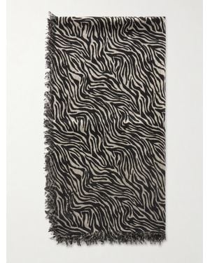 Isabel Marant Alecia Zebra-Print Cashmere And Wool-Blend Scarf - Multicolor