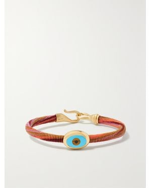 Ole Lynggaard Copenhagen Life Kordelarmband Mit Details Aus 18 Karat, Türkis Und Emaille - Rot