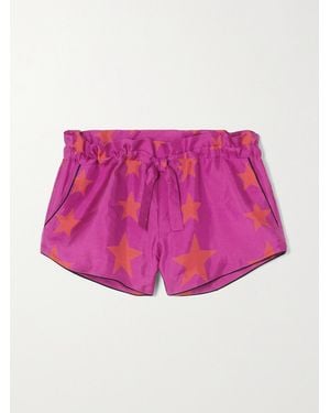 AZ FACTORY Pijama You'Re A Star Printed Silk-Twill Shorts - Pink