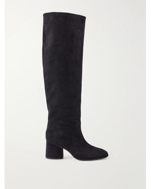 Aeyde Almut Suede Knee Boots - Black