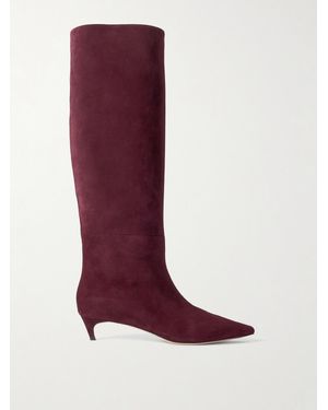 Jimmy Choo Maxima 35 Kniehohe Stiefel Aus Veloursleder - Rot