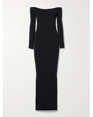 The Row Curitiba Schulterfreies Midikleid Aus Stretch-Ponte - Schwarz