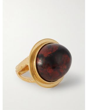 Chloé Goldfarbener Ring Mit Jaspis - Mettallic