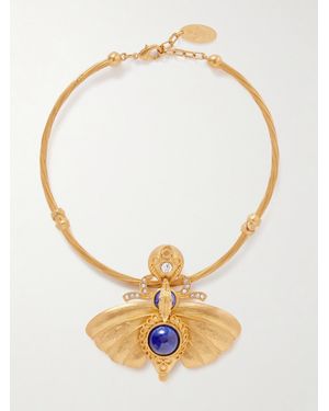 Sonia Petroff Falena-Plated, Resin And Swarovski Crystal Choker - Metallic