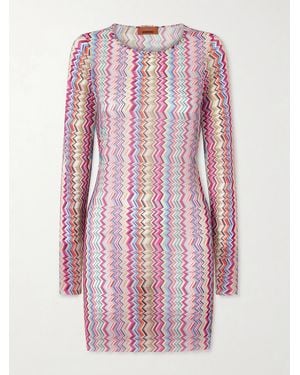 Missoni Striped Stretch-Jersey Mini Dress - Pink