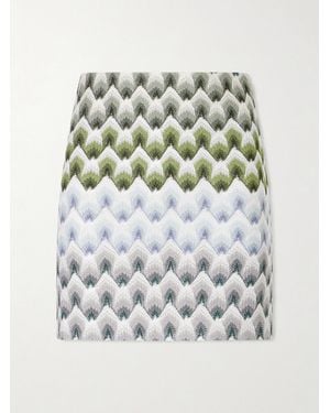Missoni Embellished Crochet-Knit Mini Skirt - White