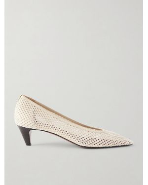 Neous Fera 40 Leather-Trimmed Woven Pumps - Natural