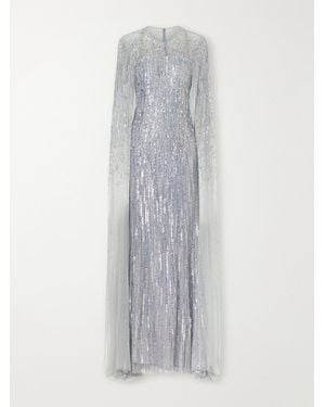 Jenny Packham Cosmic Dust Sequin-Embellished Gown - White