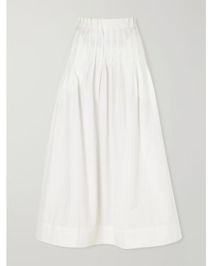 Rohe Pleated Cotton-Poplin Maxi Skirt - White