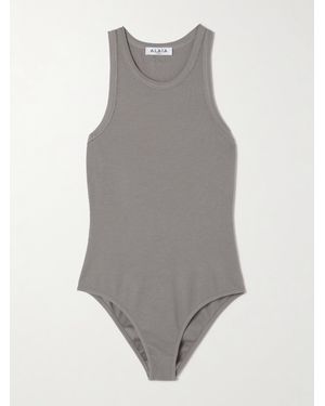 Alaïa Body Aus Rippstrick - Grau