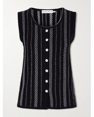 Proenza Schouler Alyna Striped Jacquard-Knit Vest - Schwarz