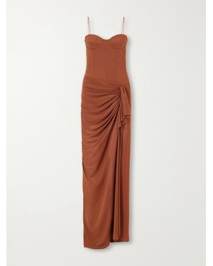 Alex Perry Tie-Detailed Draped Jersey Gown - White