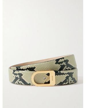 KHAITE Saddle Snake-Effect Leather Belt - Natural