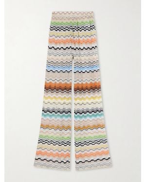 Missoni Striped Crochet-Knit Wide-Leg Pants - Multicolor