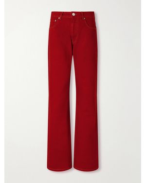 Ami Paris Mid-Rise Wide-Leg Jeans - Red