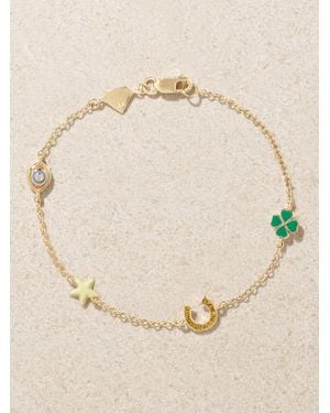 Alison Lou Lucky By The Yard 14-Karat, Enamel And Diamond Bracelet - Natural