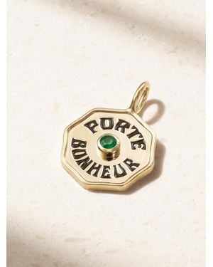 Marlo Laz 14-Karat, Emerald And Enamel Pendant - Natural