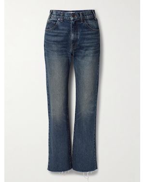 Nili Lotan Calla Distressed Mid-Rise Straight-Leg Jeans - Blue