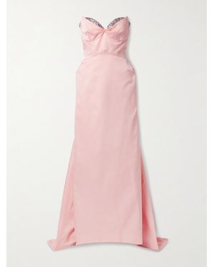 McQueen Trägerloses Robe Aus Taft Mit Kristallen - Pink