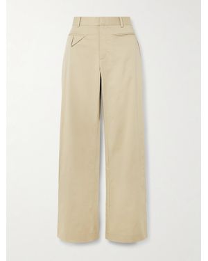 St. Agni Origami Organic Cotton-Blend Wide-Leg Trousers - Natural