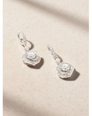 David Morris Frozen Kiss Drop Ohrringe Aus 18 Karat Weißgold Mit Diamanten - Natur
