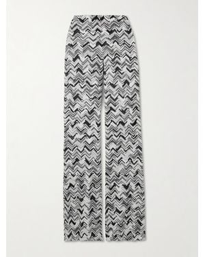 Missoni Crochet-Knit Straight-Leg Pants - White