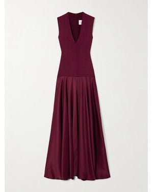Esse Studios Illi V Jersey And Silk-Satin Maxi Dress - Purple