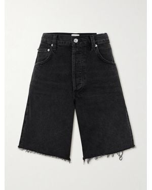 Citizens of Humanity Ayla Frayed Denim Shorts - Black