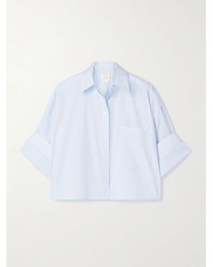 Twp Next Ex Cropped Cotton-Poplin Shirt - Blue