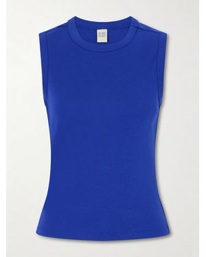 Flore Flore Esmé Ribbed Organic Cotton-Jersey Tank - Blue