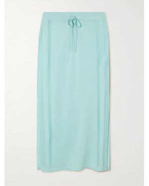DIOTIMA Brompton Pointelle-Trimmed Cashmere Midi Skirt - Green