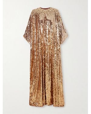 Jenny Packham Fontaine Crystal-Embellished Sequined Tulle Gown - Natural